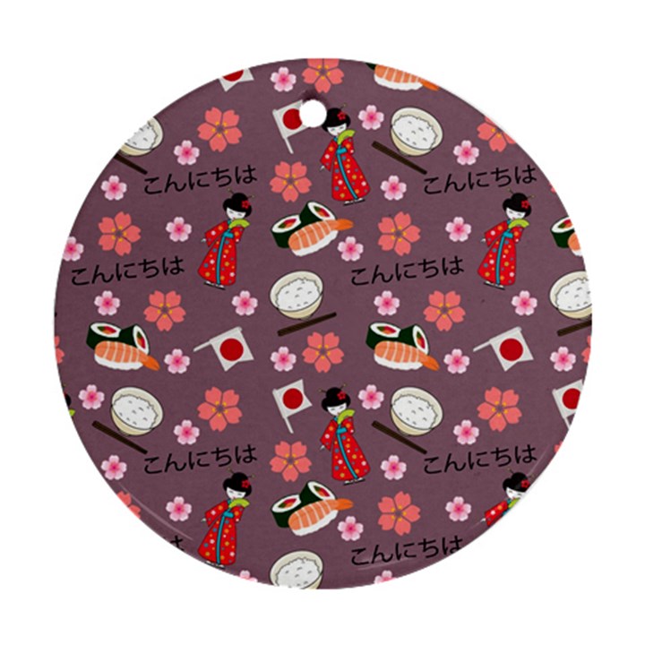 Japan Girls Ornament (Round)