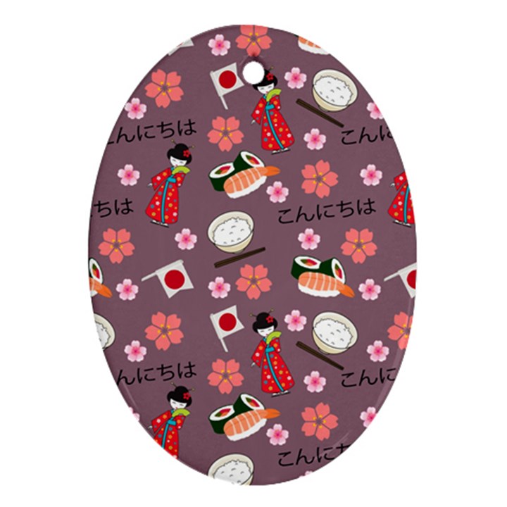 Japan Girls Ornament (Oval)