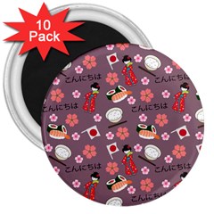 Japan Girls 3  Magnets (10 Pack)  by kiroiharu