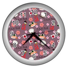 Japan Girls Wall Clock (silver) by kiroiharu