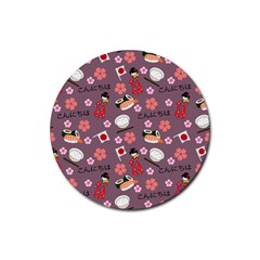 Japan Girls Rubber Round Coaster (4 Pack)  by kiroiharu