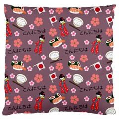 Japan Girls Large Flano Cushion Case (two Sides) by kiroiharu