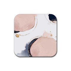 Pink And Blue Marble Rubber Coaster (square)  by kiroiharu