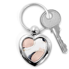 Pink And Blue Marble Key Chain (heart) by kiroiharu