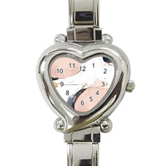 Pink And Blue Marble Heart Italian Charm Watch by kiroiharu