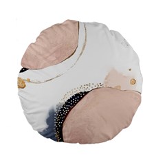 Pink And Blue Marble Standard 15  Premium Round Cushions