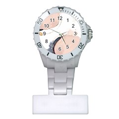 Pink And Blue Marble Plastic Nurses Watch