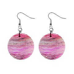 Pink Abstract Stripes Mini Button Earrings by SpinnyChairDesigns