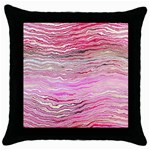 Pink Abstract Stripes Throw Pillow Case (Black) Front