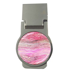 Pink Abstract Stripes Money Clips (round)  by SpinnyChairDesigns