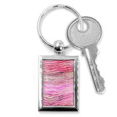 Pink Abstract Stripes Key Chain (rectangle) by SpinnyChairDesigns