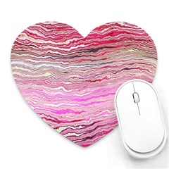 Pink Abstract Stripes Heart Mousepads