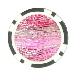 Pink Abstract Stripes Poker Chip Card Guard by SpinnyChairDesigns