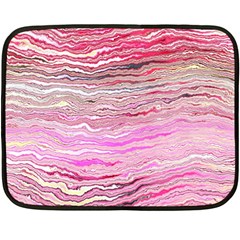 Pink Abstract Stripes Double Sided Fleece Blanket (mini)  by SpinnyChairDesigns