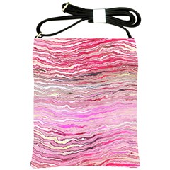 Pink Abstract Stripes Shoulder Sling Bag by SpinnyChairDesigns