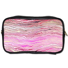 Pink Abstract Stripes Toiletries Bag (two Sides)