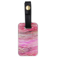 Pink Abstract Stripes Luggage Tag (one Side) by SpinnyChairDesigns