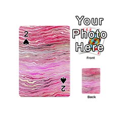 Pink Abstract Stripes Playing Cards 54 Designs (mini) by SpinnyChairDesigns