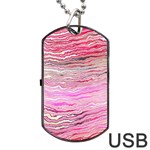 Pink Abstract Stripes Dog Tag USB Flash (One Side) Front