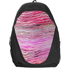 Pink Abstract Stripes Backpack Bag by SpinnyChairDesigns