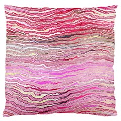 Pink Abstract Stripes Large Flano Cushion Case (two Sides) by SpinnyChairDesigns