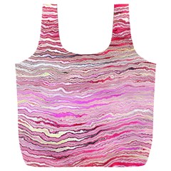 Pink Abstract Stripes Full Print Recycle Bag (xxl) by SpinnyChairDesigns