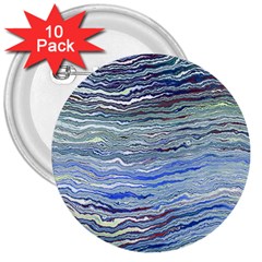 Blue Abstract Stripes 3  Buttons (10 Pack)  by SpinnyChairDesigns