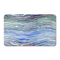 Blue Abstract Stripes Magnet (rectangular) by SpinnyChairDesigns