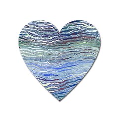 Blue Abstract Stripes Heart Magnet by SpinnyChairDesigns