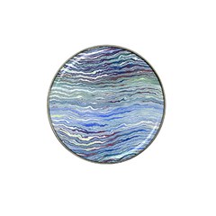 Blue Abstract Stripes Hat Clip Ball Marker by SpinnyChairDesigns