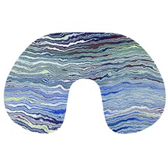 Blue Abstract Stripes Travel Neck Pillow