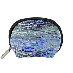 Blue Abstract Stripes Accessory Pouch (small)