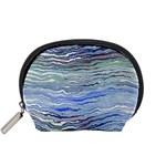 Blue Abstract Stripes Accessory Pouch (Small) Front