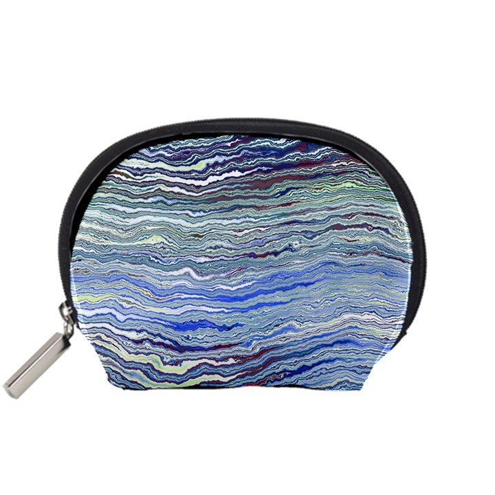 Blue Abstract Stripes Accessory Pouch (Small)