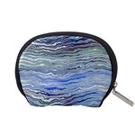 Blue Abstract Stripes Accessory Pouch (Small) Back