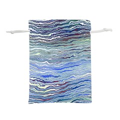 Blue Abstract Stripes Lightweight Drawstring Pouch (l) by SpinnyChairDesigns