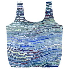 Blue Abstract Stripes Full Print Recycle Bag (xxxl) by SpinnyChairDesigns