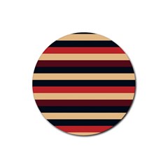 Seventies Stripes Rubber Round Coaster (4 Pack)  by tmsartbazaar