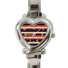 Seventies Stripes Heart Italian Charm Watch by tmsartbazaar