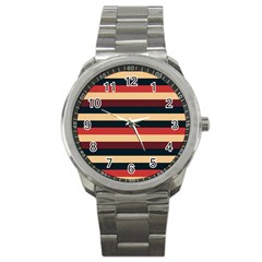 Seventies Stripes Sport Metal Watch by tmsartbazaar