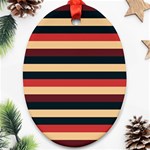 Seventies Stripes Oval Ornament (Two Sides) Front