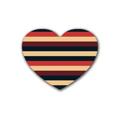 Seventies Stripes Heart Coaster (4 Pack)  by tmsartbazaar