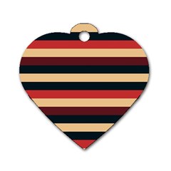 Seventies Stripes Dog Tag Heart (one Side) by tmsartbazaar