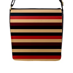 Seventies Stripes Flap Closure Messenger Bag (l) by tmsartbazaar