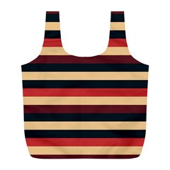 Seventies Stripes Full Print Recycle Bag (l) by tmsartbazaar