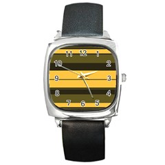 Vintage Yellow Square Metal Watch by tmsartbazaar