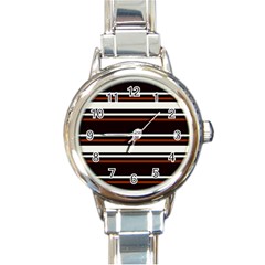 Classic Coffee Brown Round Italian Charm Watch by tmsartbazaar