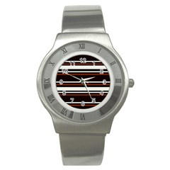 Classic Coffee Brown Stainless Steel Watch by tmsartbazaar