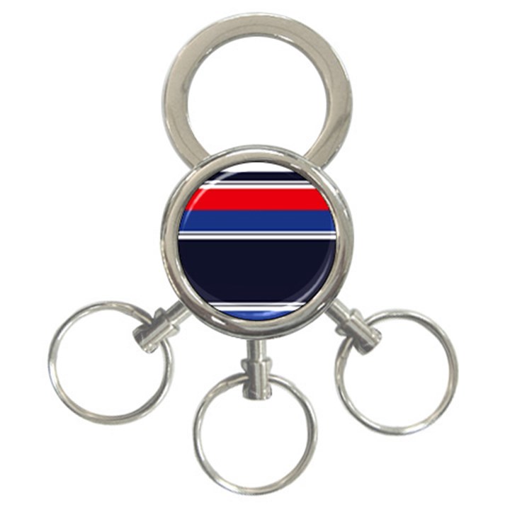 Casual Uniform Stripes 3-Ring Key Chain