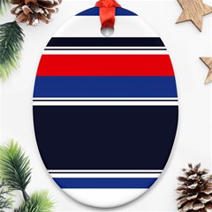 Casual Uniform Stripes Oval Ornament (two Sides) by tmsartbazaar